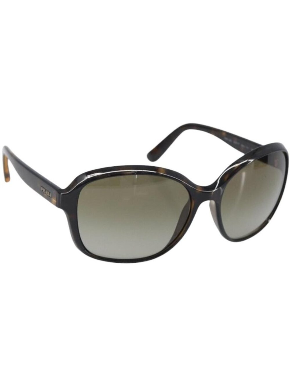 PRADA Sunglasses Plastic Brown Gold Tone